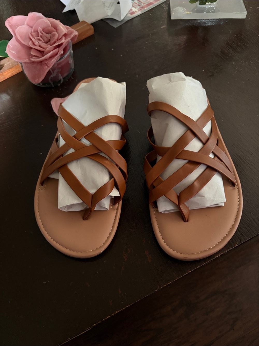 Women's Brown Strappy Leather Sandals